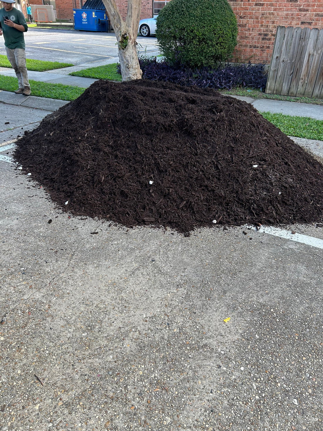 Black Mulch Delivered to a Homeowner in Cambridge, MA
