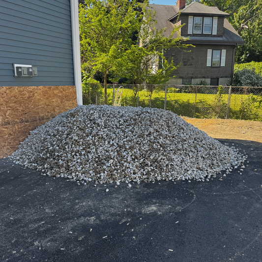 #4 crushed granite ballast for deep drainage and foundation backfill