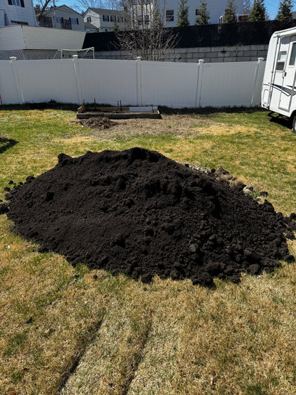 Bulk screened topsoil pile ready for delivery — Ottr Landscape Supply