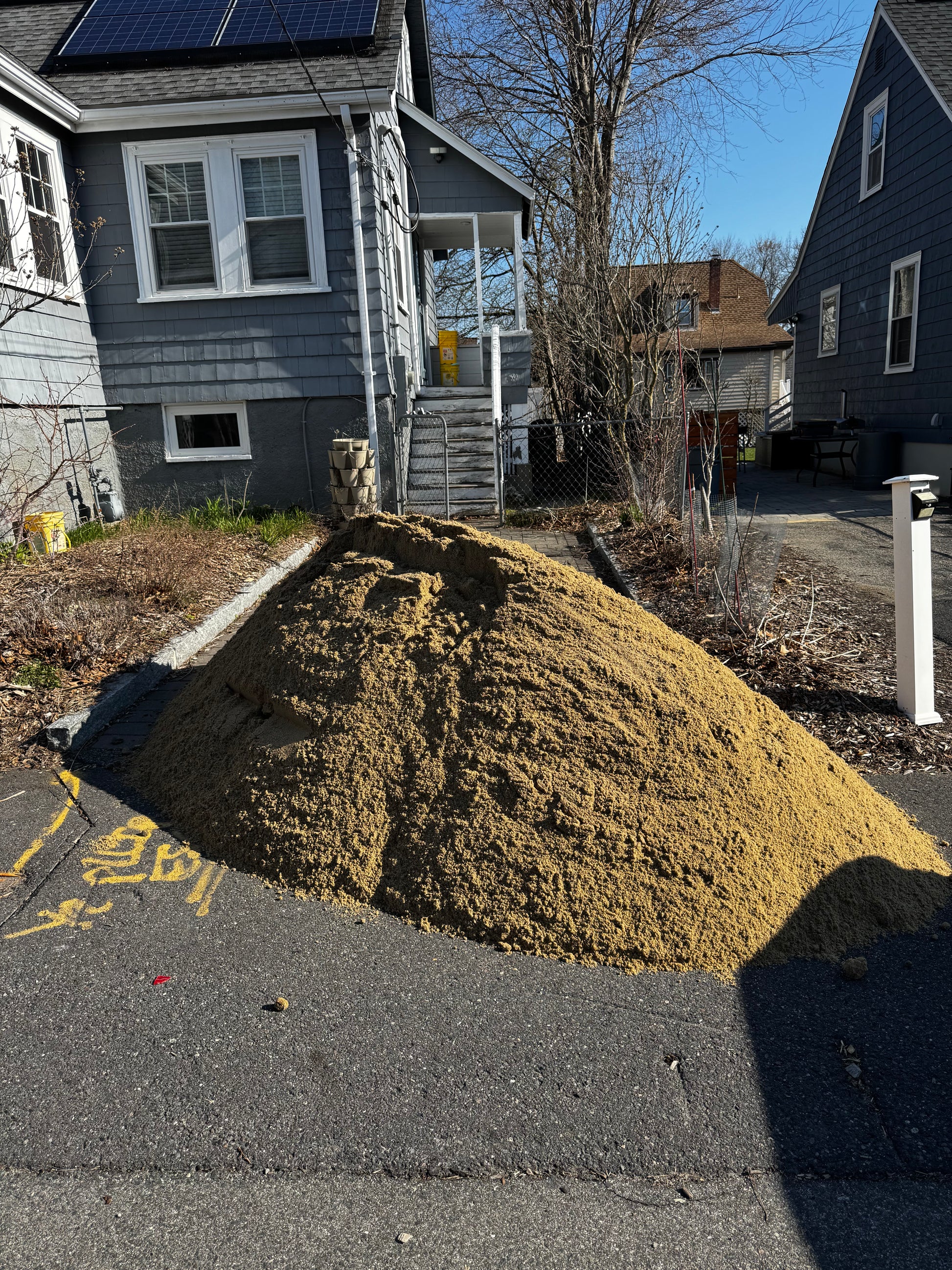 Concrete sand pile at the Ottr Supply yard