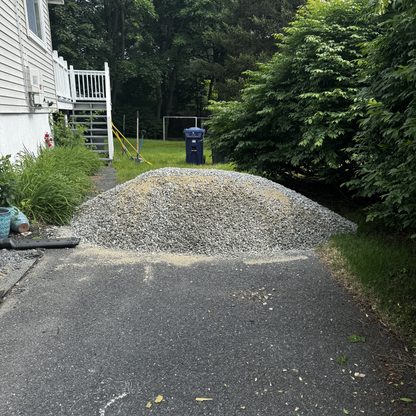 #57 stone driveway gravel — native Boston-area gray granite